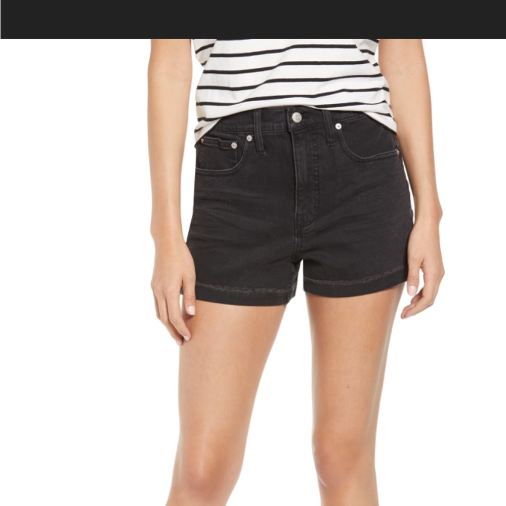 Madewell Black Jean Shorts High-Waisted Fitted